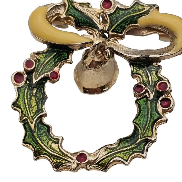 VTG Brooch Set 3PC Christmas Novelty Holiday Angel Dove Wreath Figural Pins - Picture 9 of 16